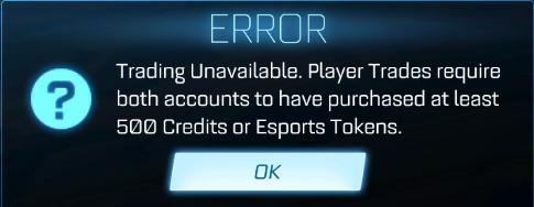 Trade Must Purchase 500 Credits or Esports Tokens 1