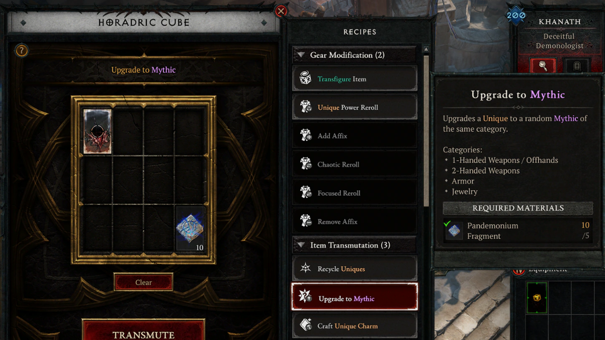 Diablo 4 Season 14 Mythic Uniques 3.0 Crafting System