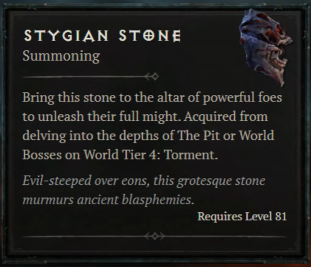 Diablo 4 Stygian Stones